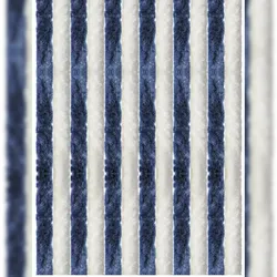 Arsvita Flauschvorhang 120x200 Unistreifen dunkelblau - weiß