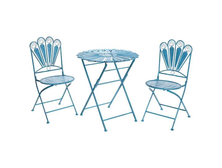 BISTRO-SET klappbar Metall Blau Pavia