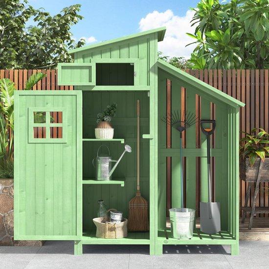 Geräteschuppen - Robuste Gartenlagerung - Wasserfestes Holz PVC - 124x46x174cm - Grün