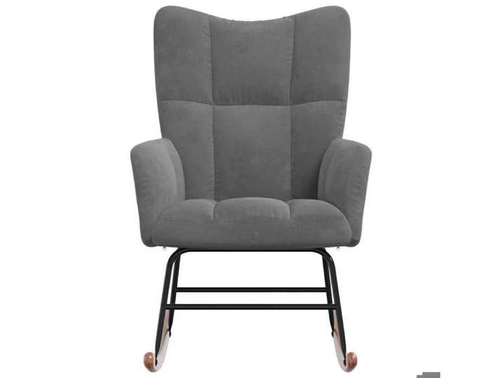 TOP 2026  Fauteuil berçante - 1 PLACE - MODERNE - Gris foncé Velours - 61x78x98 cm FF323