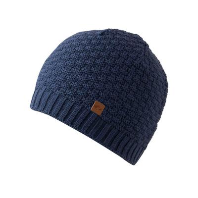 Beanie CHILLOUTS "Kasimir Hat", Herren, blau, Strick, Kunstfaser, unifarben, Mützen Beanie, Mit Rippenbündchen, One Size