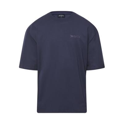 T-Shirt DROPSIZE "Dropsize Dropsize Heavy Oversize Crew Love T-Shirt", Damen, Gr. S, blau (schwarz iris), 100% Baumwolle, bedruckt, oversize, Rundhals, Shirts T-Shirt