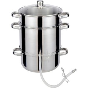 Böttcher-AG Entsafter Dampfentsafter, 26 cm Durchmesser, silber, aus Edelstahl, 2,4 Liter