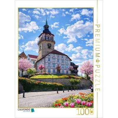 CALVENDO Puzzle Turmschulhaus und Galerie in Backnang | 1000 Teile Lege-Größe 64x48cm Foto-Puzzle für glückliche Stunden