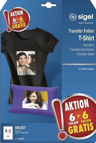 Sigel T1157 T-Shirt-Transferfolie 250 g/m² 12 Blatt