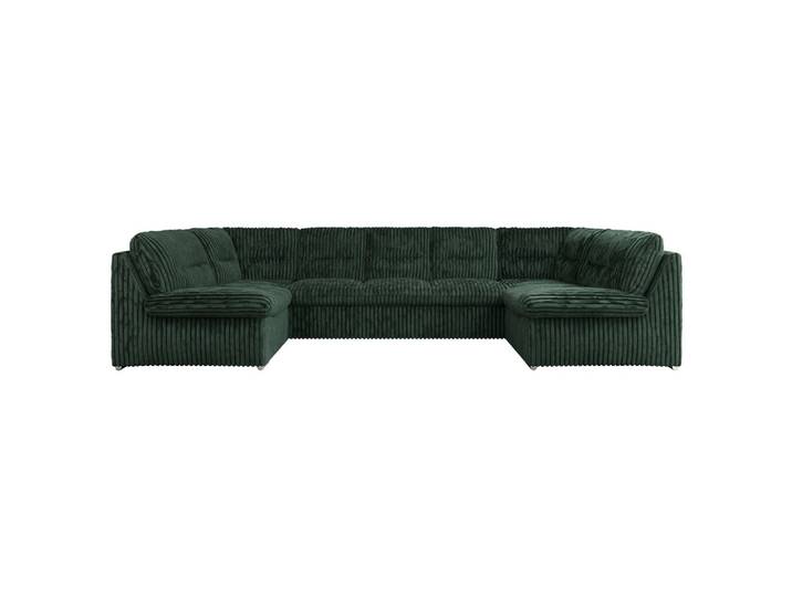 WOHNLANDSCHAFT COMODO U Grün Cord