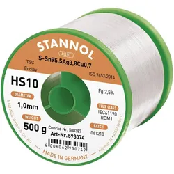 Stannol Lötzinn, bleifrei Spule HS10 2 (Lötzinn), Lötgerät Zubehör, Grau
