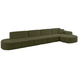 ECKSOFA Ottomane Rechts LIVO-L3 - 422x173x79,5 cm Grün