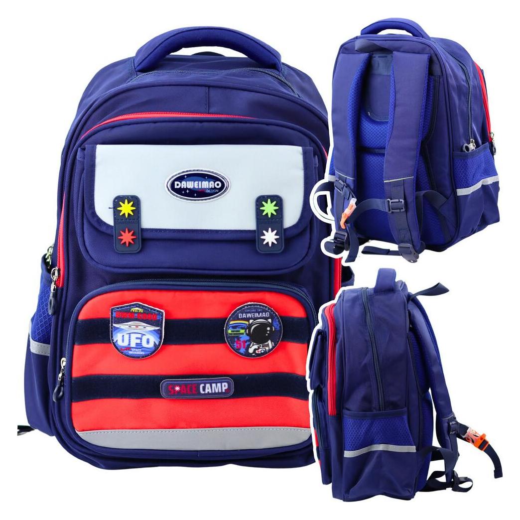 [n]fibrecare Kinder Schulrucksack Brustgurt Marineblau Rot Space 20L 38cm (20 l) (58762763)