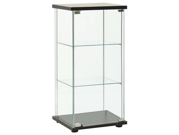 vidaXL Vitrinenschrank Hartglas Schwarz