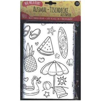 Mal Mich Bunt Ausmal-Tischdecke aus Papier, Motiv Sommer und Urlaub
