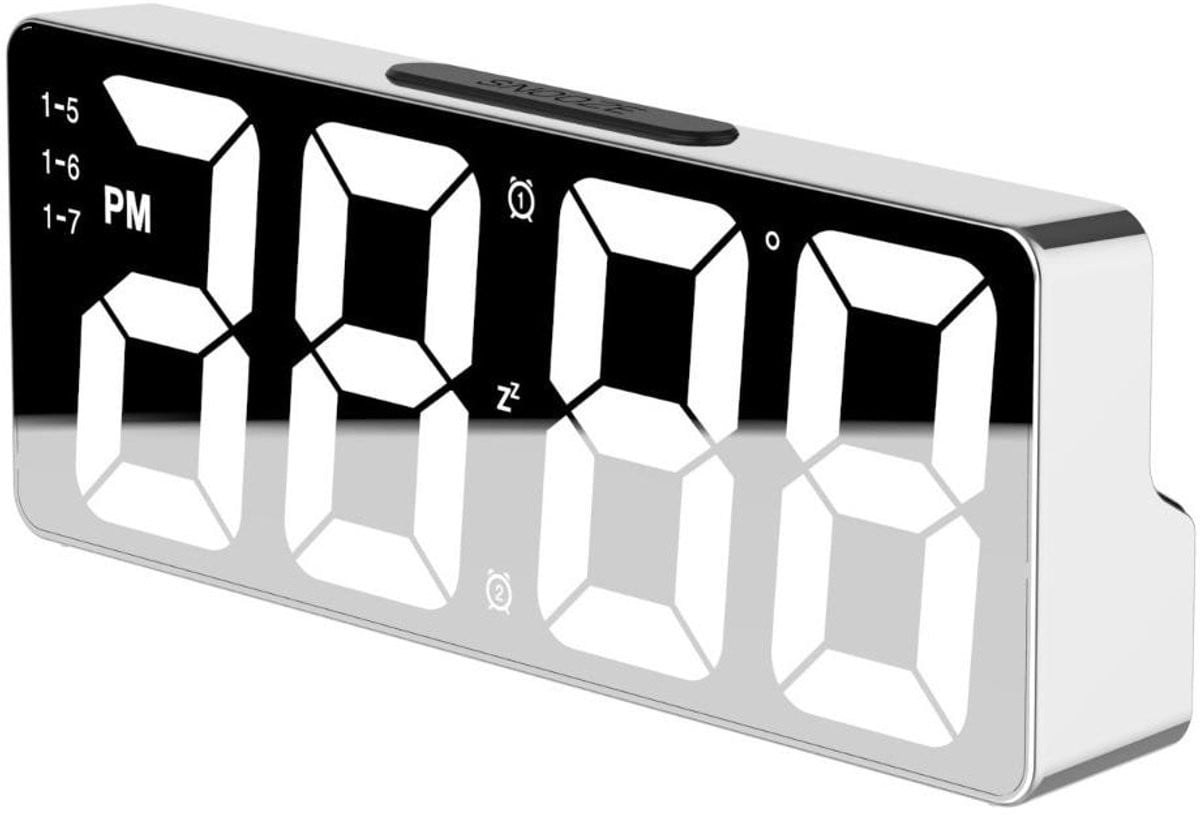 Multifunctionele LED digitale wekker met temperatuur- en snooze-functie wit