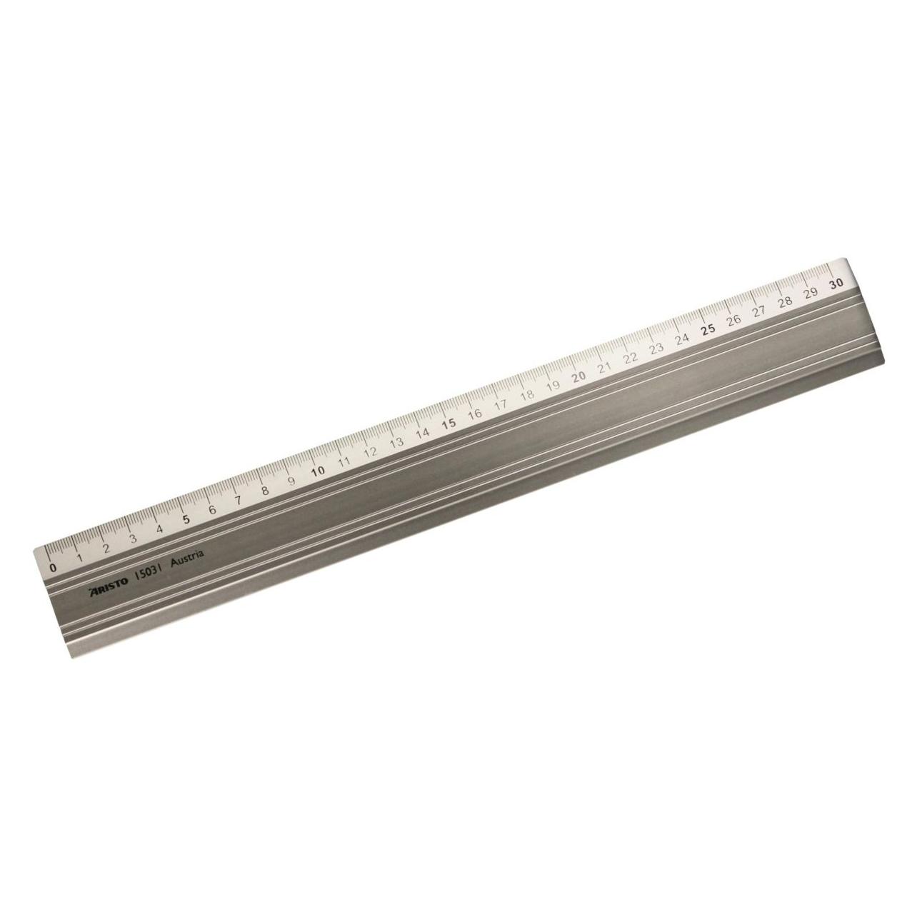 Aristo Aluminium-Lineal mm-Teilung 30cm Gummiauflage (30 cm, Aluminium) (AR15031)