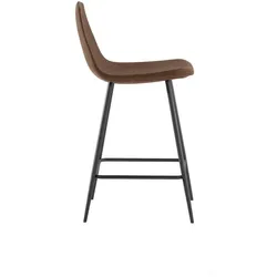 Stones Brigitte-Hocker in vintagebraunem Kunstleder mit anthrazitfarbenem Metallgestell – Industriedesign für moderne Interieurs
