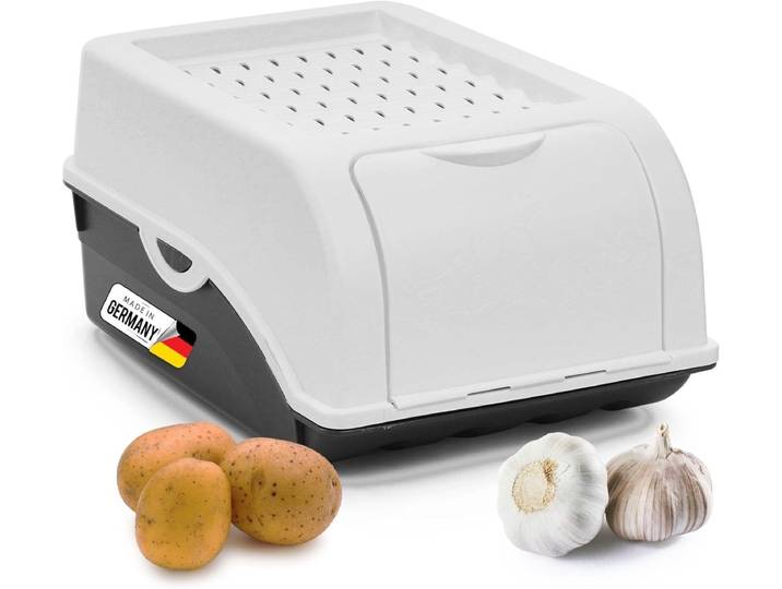 Aardappelbewaardoos klein 3\,5L Wit Uiendoos Groentebox stapelbare aardappelbox uienopslag aardappelmand fruitcontainer aardappelbox voedselopslagcontainer wortels