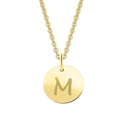 Namenskette ONE ELEMENT "Halskette - Namenskette mit Buchstabe M Buchstaben Anhänger aus", gold, Halsketten, Damen, Gelbgold 333 Gold, Gelbgold 333, Gold, Individuell & nahbar – ein kleines Geschenk mit großer Wirkung