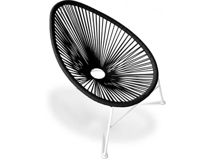 Fauteuil - Piétement blanc - Acapulco Noir