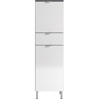 Midischrank GERMANIA "GW-Mauresa", weiß (graphit, weiß hochglanz), B:34cm H:120cm T:34cm, Schränke, Midischrank