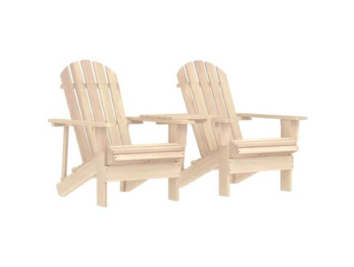 KUTYWEXFM Doppel Adirondack Stuhl 2-Sitzer mit Tisch Tannenholz Komfortable Sitzbank für Terrasse und Balkon, inklusive Mittelablage für Snacks sowie ergonomisch geformter Rückenlehne.