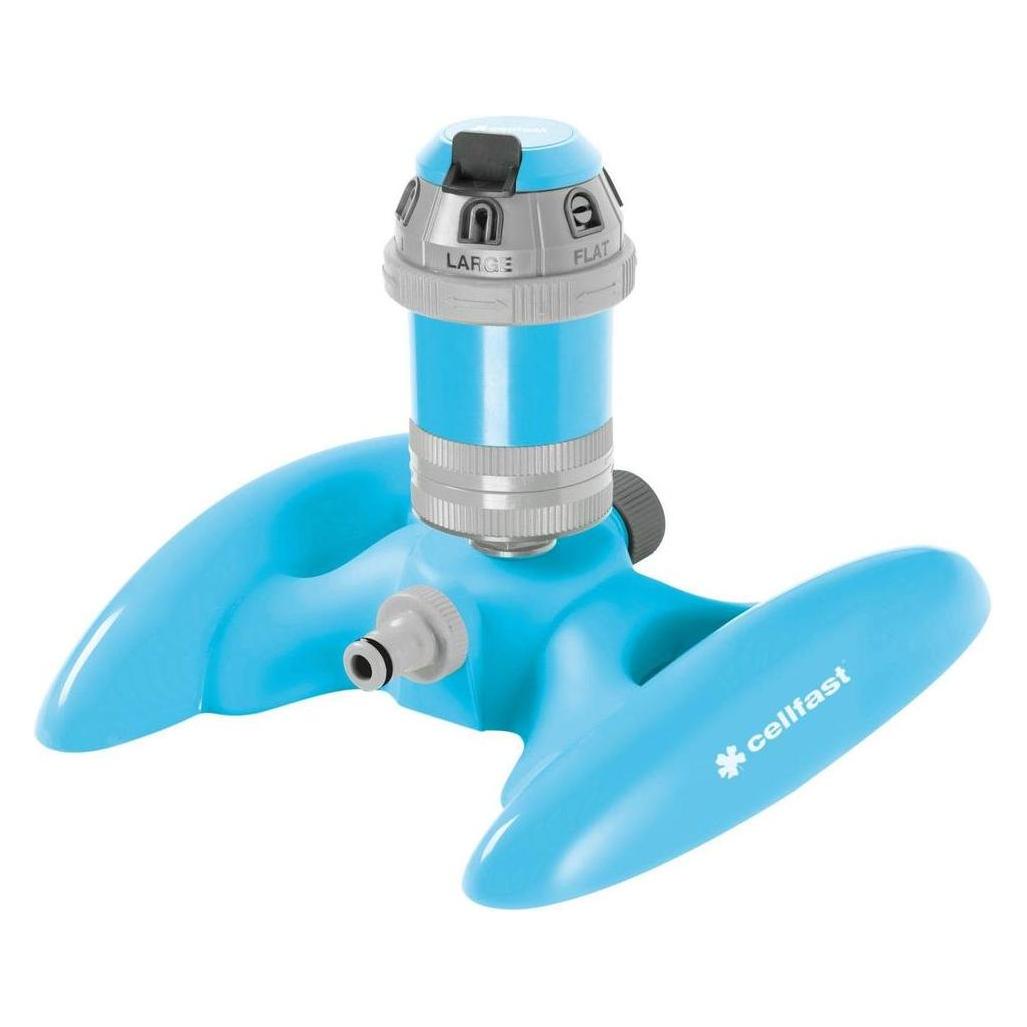 Cellfast Sektorenregner Power IDEAL, 6-Funktion-Regner auf Ständer, Bewässerungsfläche beträgt 3 (Impuls-, Kreis- und Sektorenregner) (C52-066)
