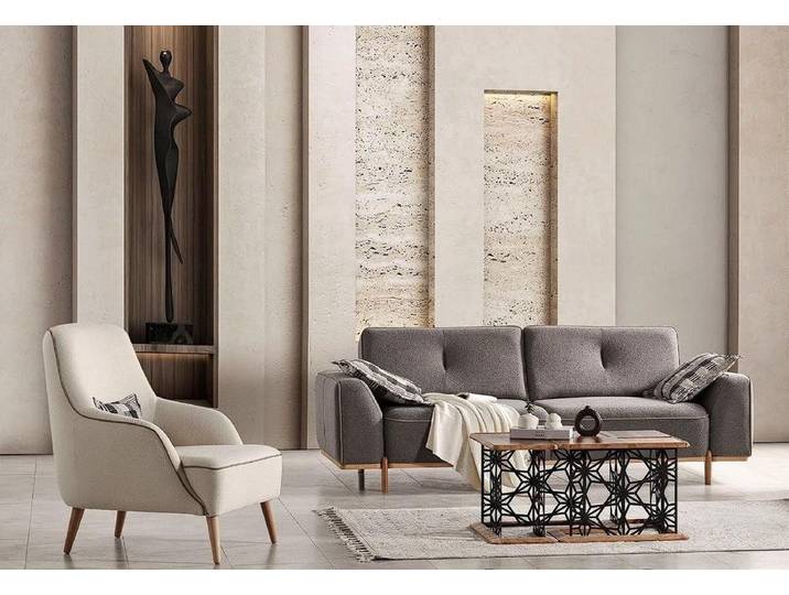JVmoebel Wohnlandschaft Modernes Wohnzimmer-Set 3+1-Sitzer stilvolles Sofa weicher Sessel, 2 Teile
