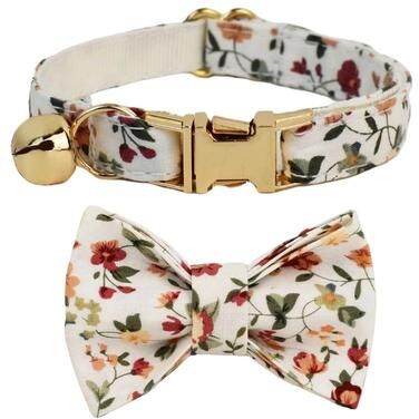 Inspire Essentials Personalized Bow Cat Collar With Safety Buckle And Name Tag 3
