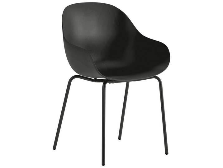 Connubia Armlehnstuhl, Schwarz, Metall, Kunststoff, Rundrohr, 53x83x50 cm, Typenauswahl, Esszimmer, Stühle, Esszimmerstühle, Armlehnenstühle