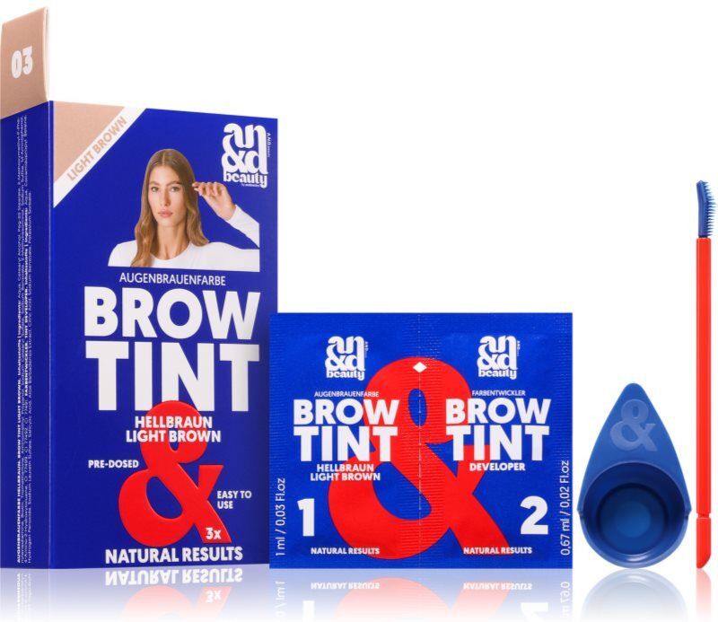A.N.D. Beauty Brow Tint brow colour shade Light Brown 3x1.67 ml