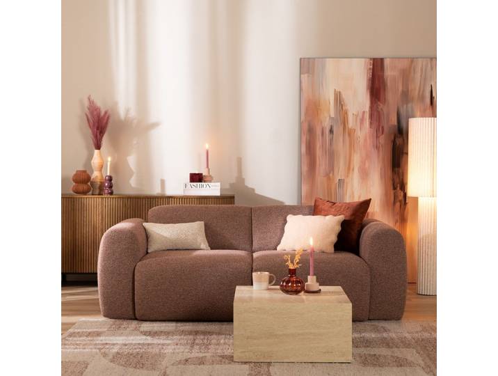 Bronx71 Sofa Maine 2,5 Sitzer Bouclé rot/rosa