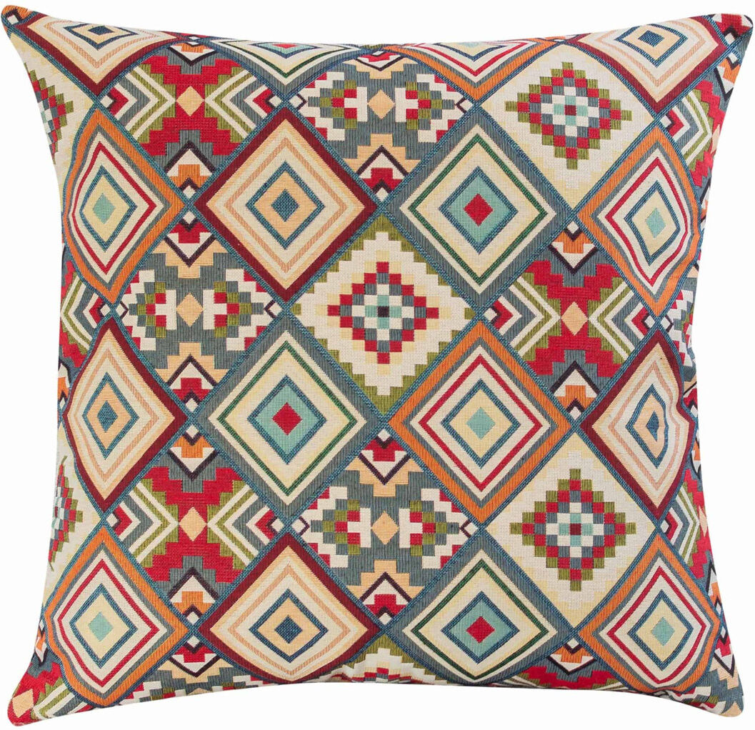 Linen Loft Aztec Geometric Tapestry Cushion Feather filled 58cm H X 58cm W X 12cm D