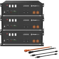 Pylontech 3x US5000 LiFePO4 Batterie 14,4kWh mit Wechselrichter-Anschlusskabelset - 0% MwSt. (gemäß§12 Abs.3 UstG**)