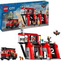 60414 City Feuerwehrstation mit Drehleiterfahrzeug, Konstruktionsspielzeug