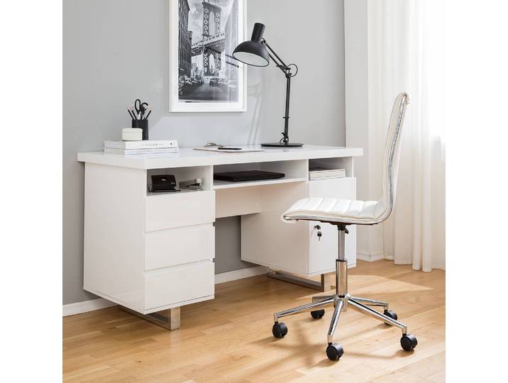 Bureau 140 x 76 x 60cm Blanc