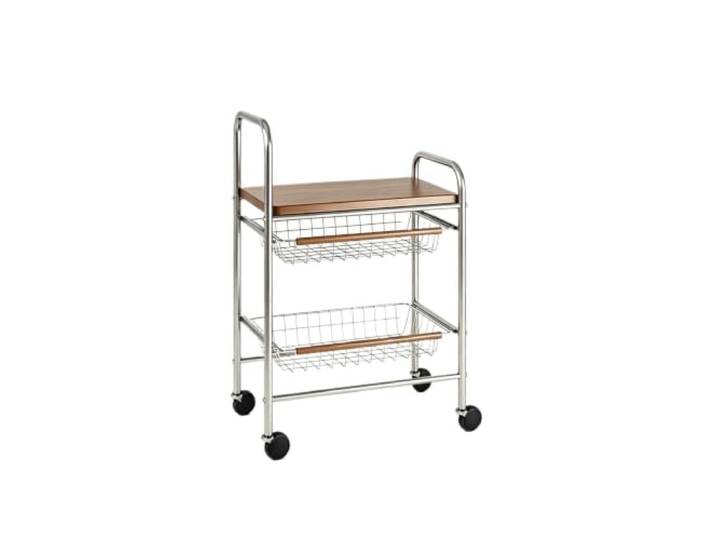 JFNKLFG Rollbarer Aufbewahrungswagen, ausziehbarer Sofa-Beistelltisch Mehrzweck-Organizer for Wohnzimmer, Nachttisch und Snacks(Black wheel)