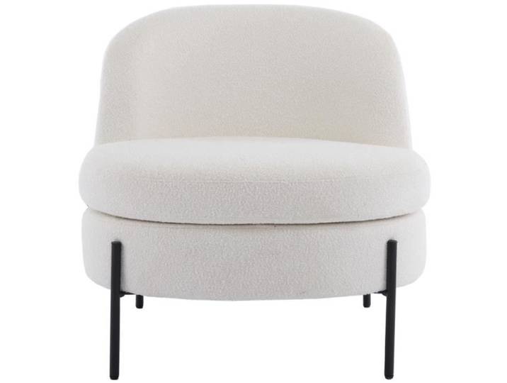 Fauteuil en tissu bouclé beige - Vianney