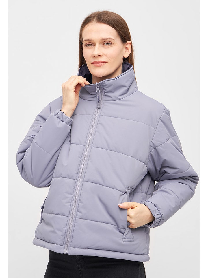 Derbe Wende-Regenjacke in Lavendel/ Aubergine - 40