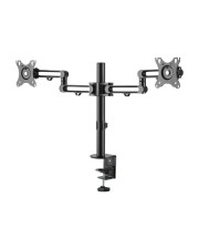 StarTech.com Doppel Monitorarm zur Tischmontage Gelenkarme für bis zu 32-Zoll-VESA Bildschirme Monitorhalterung Tischhalterung 2 Monitore einstellbarer Arm Aluminium Schwarz Bildschirmgröße: 81,3 cm 32 Zoll (ARMDUAL3)