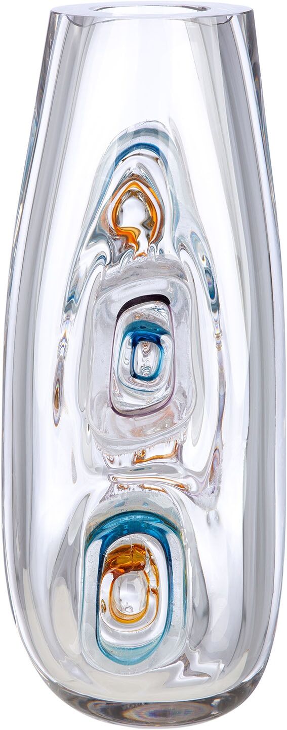 Tischvase GILDE "Vase schlank Maledivia", transparent (klar), B:15cm H:39,5cm T:14cm, Glas, Vasen, Tischvase klar B/H/T: 15cm x 39,5cm x 14cm
