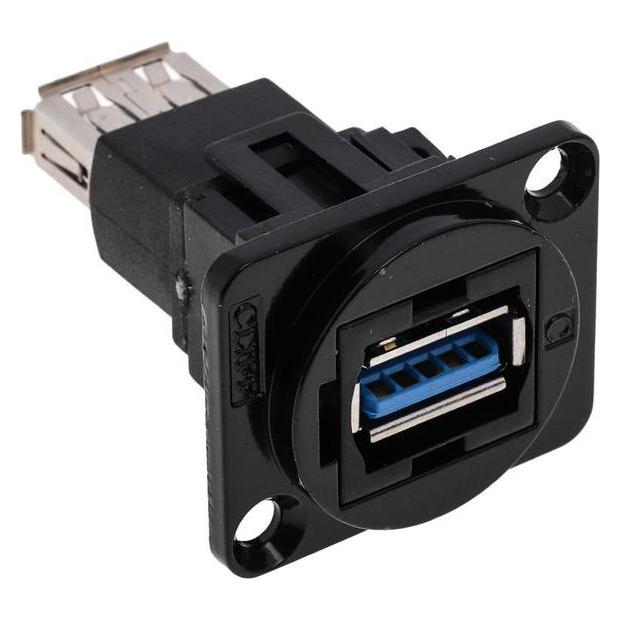 RS PRO FT BLK METAL USB 3.0 A-A CSK XLR (9160215)