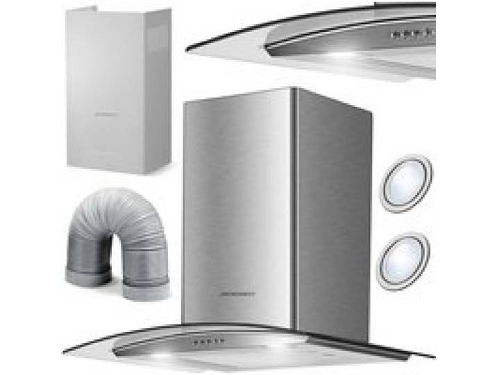 Hotte aspirante cheminée - JANSHOP - BT-202 - 60 cm - Acier inoxydable - Verre trempé - Éclairage LED - 3 vitesses