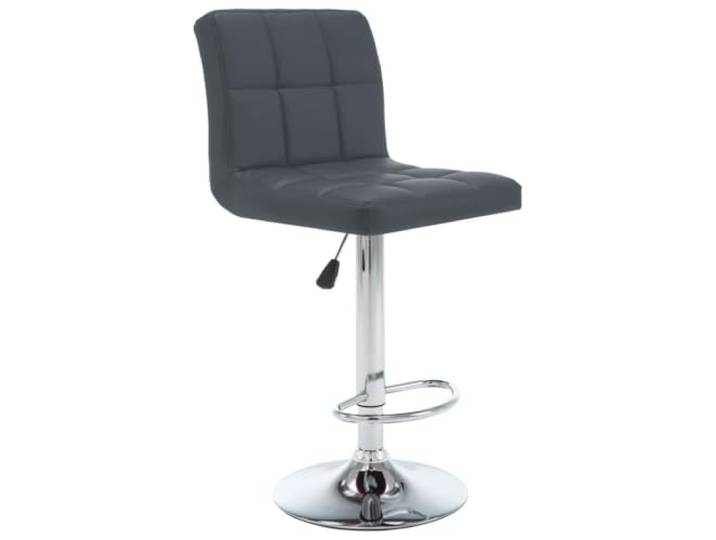 HBBMGYD Barhocker, Kunstleder, Grau, 2 Stück Rahmen aus verchromtem Stahl, integrierte Fußstütze, höhenverstellbar, max. 110 kg pro Sitz