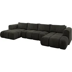 WOHNLANDSCHAFT CLOUD-U 405x185x90 Schwarz Velours