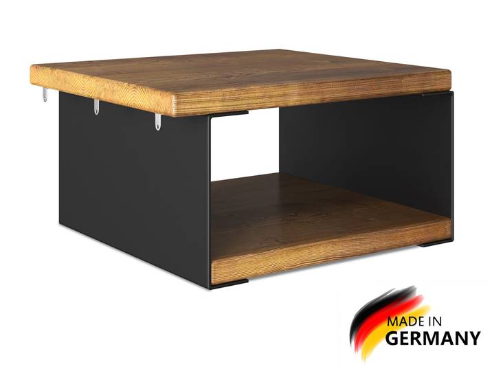CURBY Nachtkommode, Vintage / schwarz, Material Massivholz /