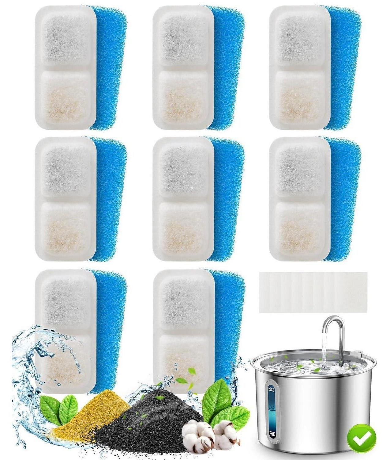 Oneisall Vervangingsfilters voor kattenfontein PWF-001, 8 stuks