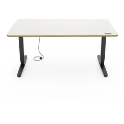 Yaasa Desk Pro, 140x80 cm, Multiplex-Weiß/Schwarz - Sitz-Steh-Schreibtisch elektrisch