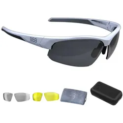 BBB, Unisex, Sportbrille, Impress Fahrradbrille (Gelb, Klar, Rauch), Weiss