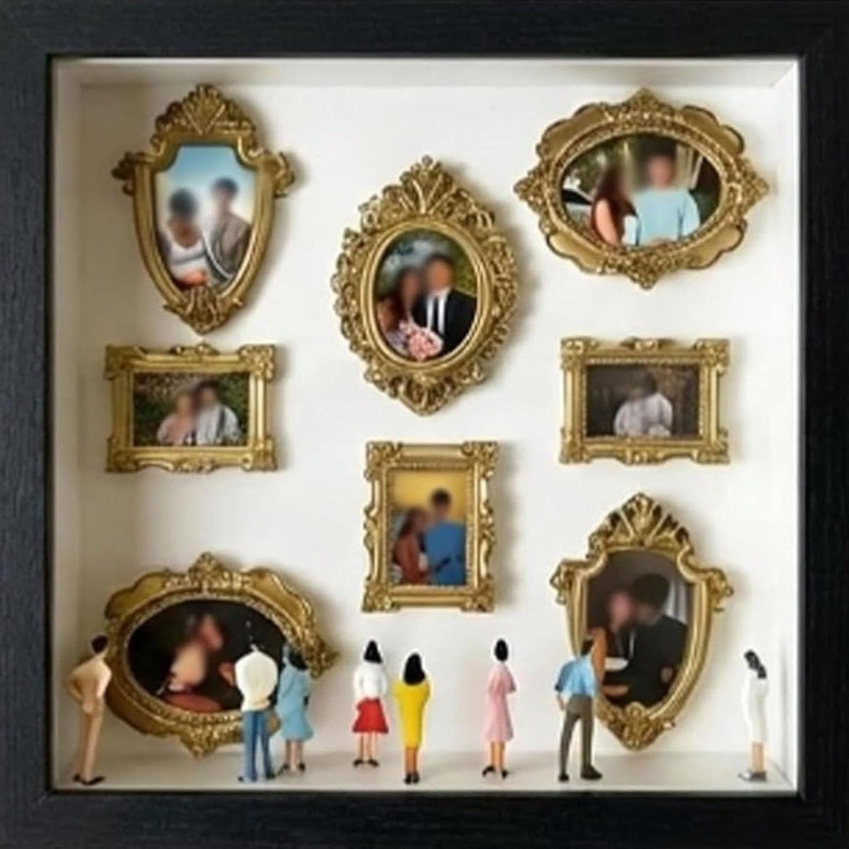 Mini Museum Silhouet Box - Gepersonaliseerde Schaduw Vitrinekast voor Herinneringen