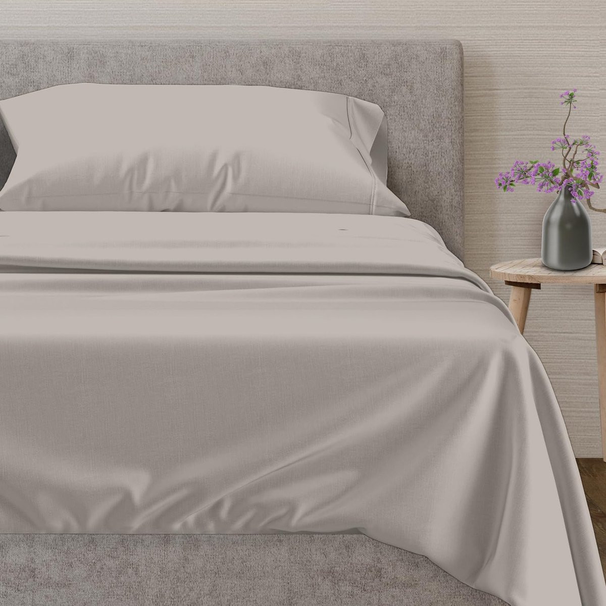 Katoenen Lakenset Twin Maat - Taupe
