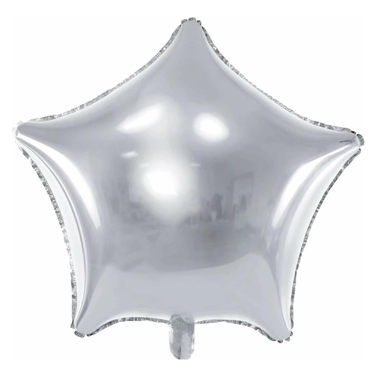 Partydeco Silberstern-Ballon 48cm (1x) (FB3M-018)