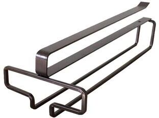 Uplift Essentials No Drilling Metal Wine Glass Holder Under Cabinet Stemware Rack black